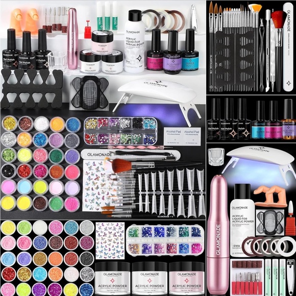 NEW! Professional Acrylic Nail Kit Set with Drill Powder Nail Art Starter Kit - Picture 1 of 12